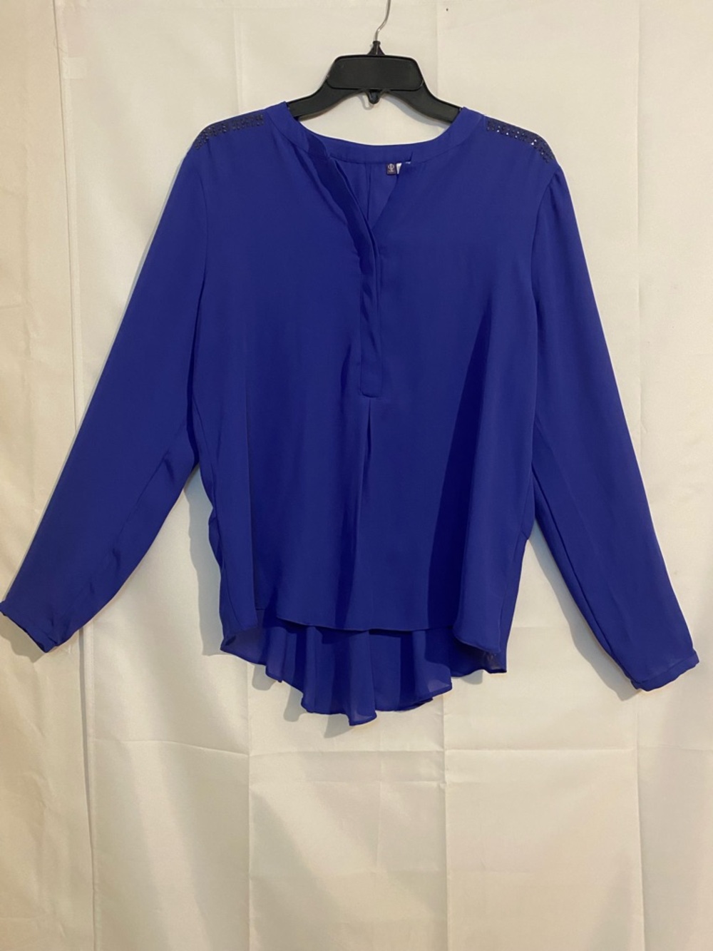 Jennifer Lopez Cobalt Blue Long-Sleeve Tunic Top